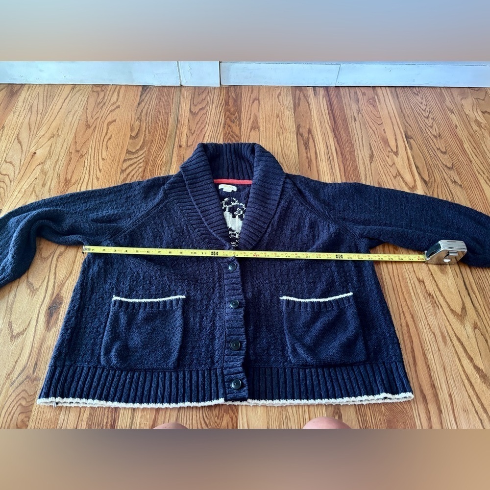 Anthropologie Maeve Seahorse Cardigan Sweater - 3X - Navy - EUC - Picture 4 of 8
